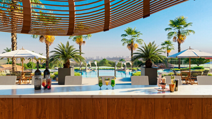 O Bar da Piscina é ideal para relaxar.